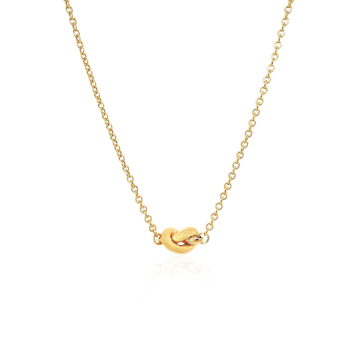 Polished Knot Cable Chain Necklace in 14K Yellow Gold
