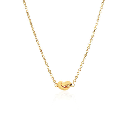 Polished Knot Cable Chain Necklace in 14K Yellow Gold
