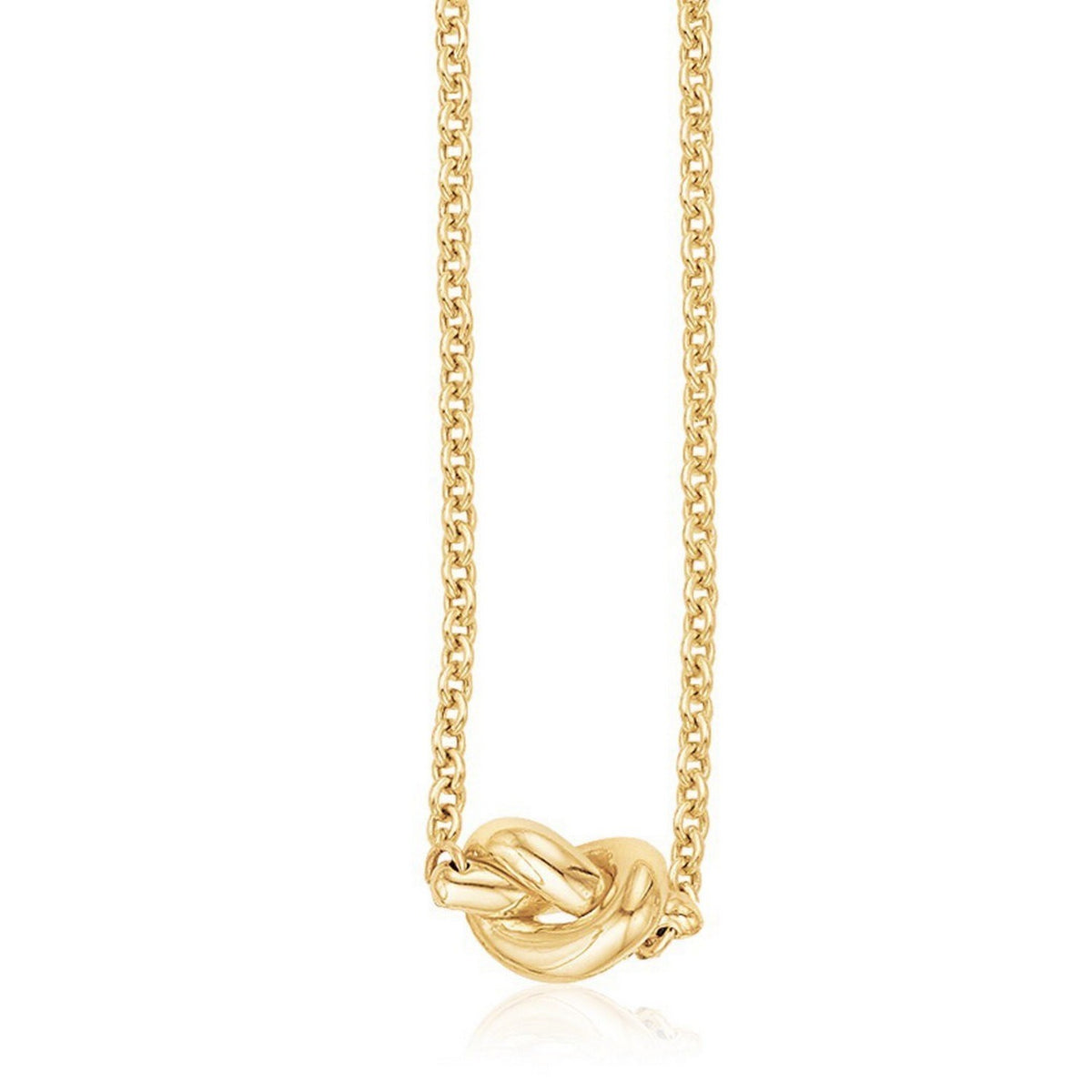 Polished Knot Cable Chain Necklace in 14K Yellow Gold