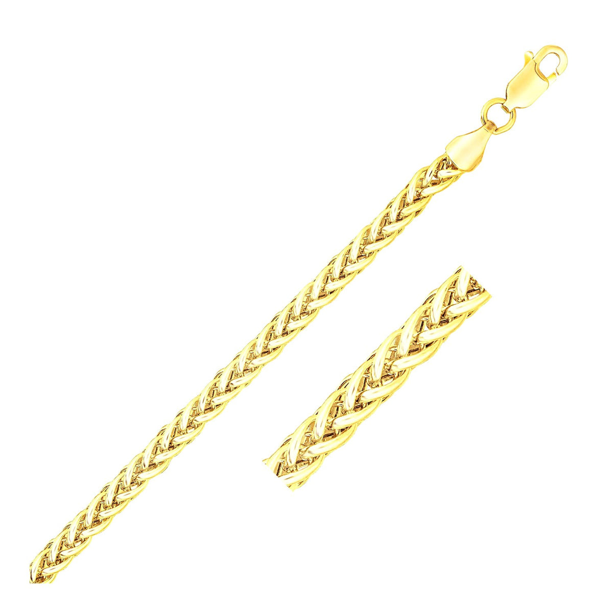 Lightweight Wheat Chain Bracelet in 14K Yellow Gold