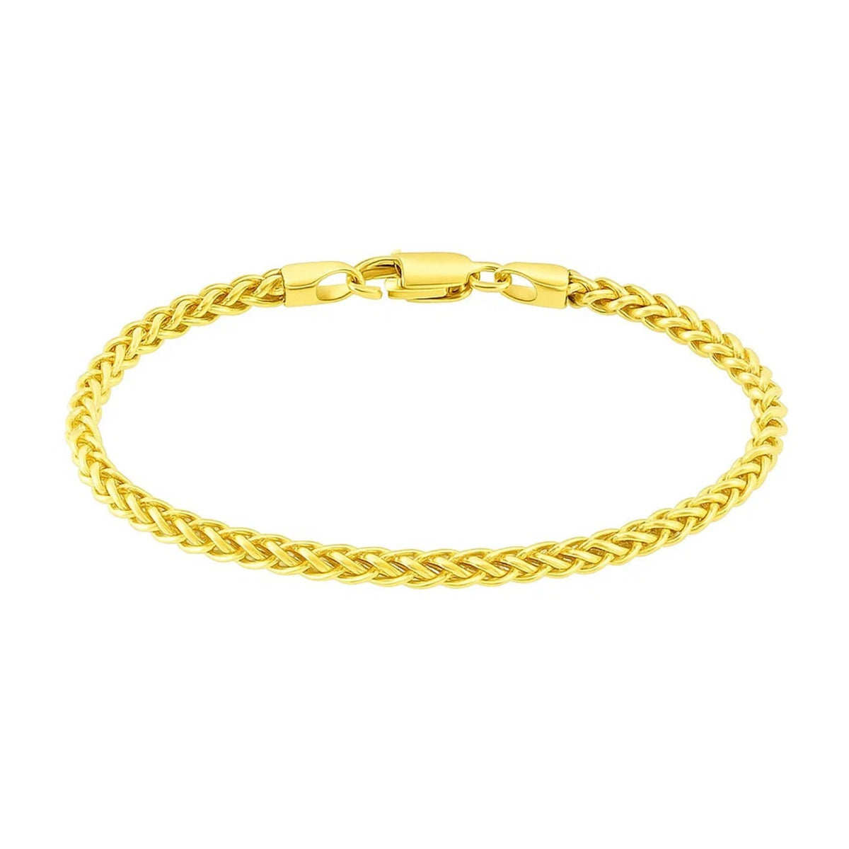 Lightweight Wheat Chain Bracelet in 14K Yellow Gold
