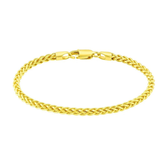 Lightweight Wheat Chain Bracelet in 14K Yellow Gold