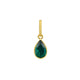 Pear Emerald Charm Pendant in 14K Yellow Gold