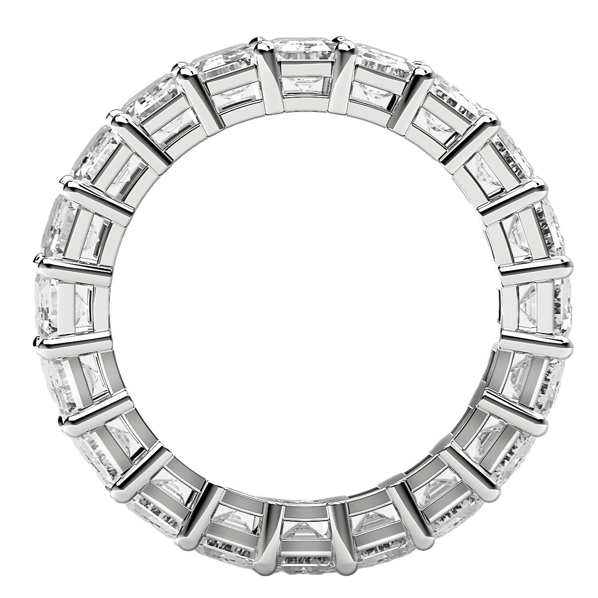 Emerald Cut Lab Grown Diamond Eternity Ring in 14K White Gold (7 cttw FG/VS2)