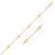 Puffed Heart Station Rolo Bracelet in 14K Yellow Gold (3.30 mm)