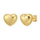 Puffed Small Heart Stud Earrings in Yellow Gold-Plated Silver