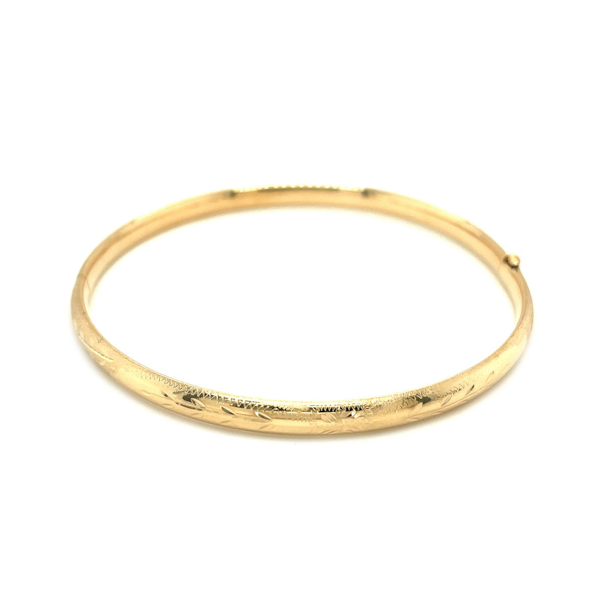 Dome Florentine Design Bangle in 14K Yellow Gold (5.00 mm)