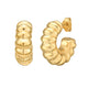 Twisted C-Hoop Earrings in Yellow Gold-Plated Sterling Silver