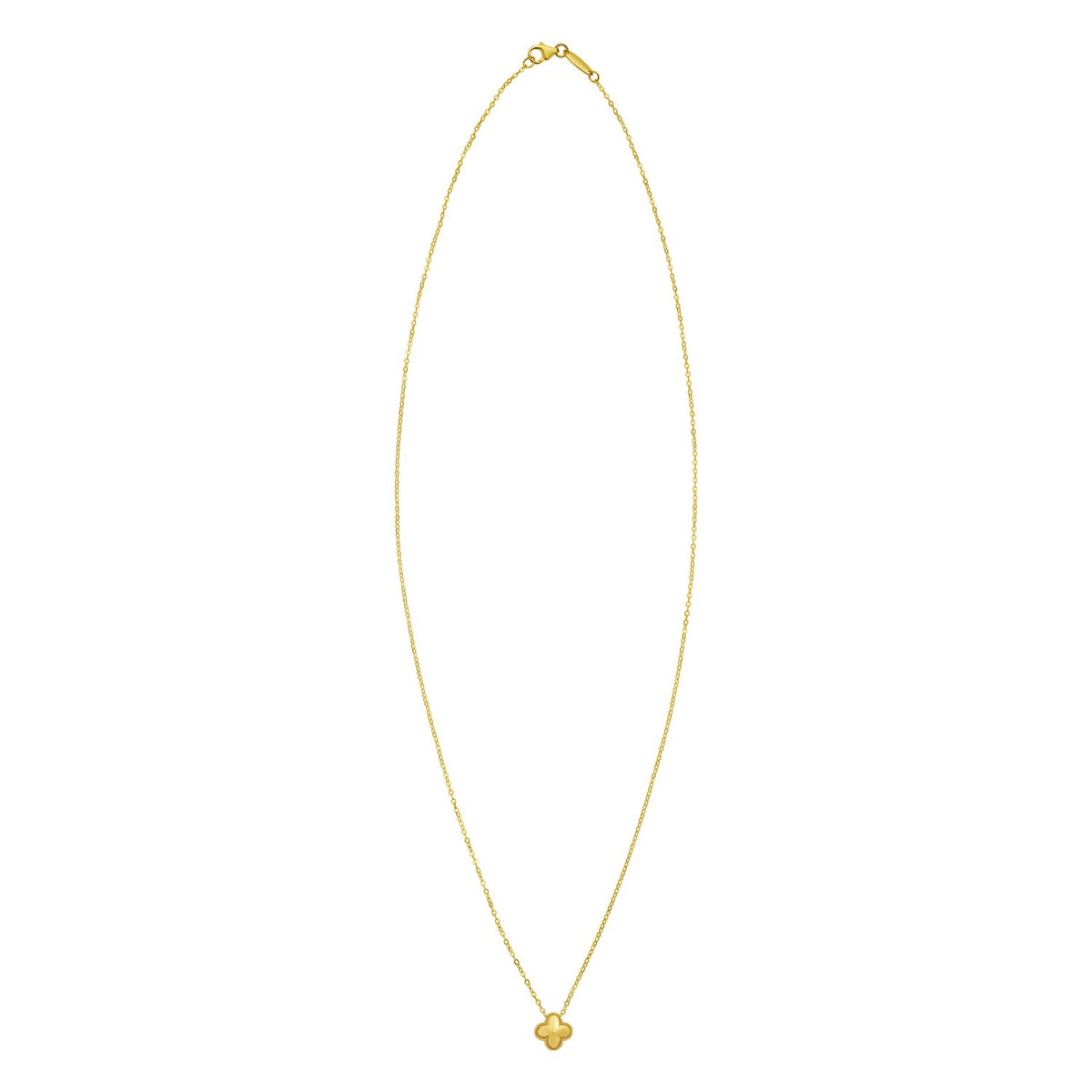 Puffed Mini Clover Pendant Necklace in 14K Yellow Gold