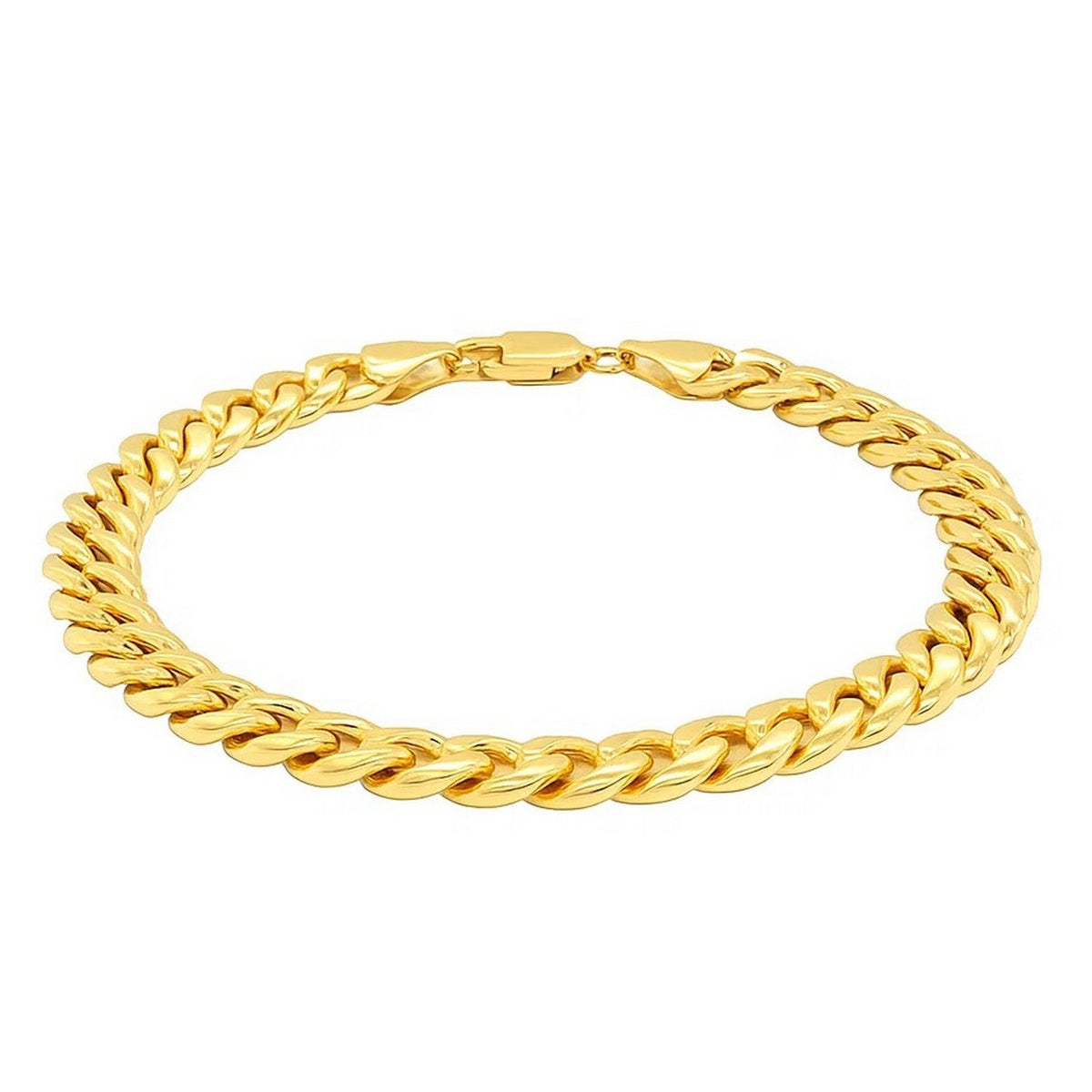 Light Miami Cuban Link Bracelet in 10K Yellow Gold (8.00 mm)
