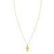 Diamond Cut Cross Necklace in 14K Yellow Gold