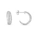 Small Ribbed Twisted Hoop Earrings in Rhodium-Plated Sterling Silver