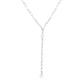 Freshwater Pearl Paperclip Lariat Necklace in Rhodium-Plated Sterling Silver