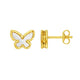 Mother of Pearl Butterfly Stud Earrings in 14K Yellow Gold (10.30 mm)