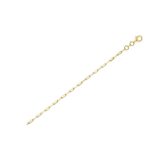 Paperclip Chain Necklace in Yellow Gold-Plated Sterling Silver (1.80 mm)