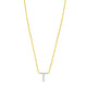 Mini Diamond T Initial Pendant Necklace in 14K Yellow Gold