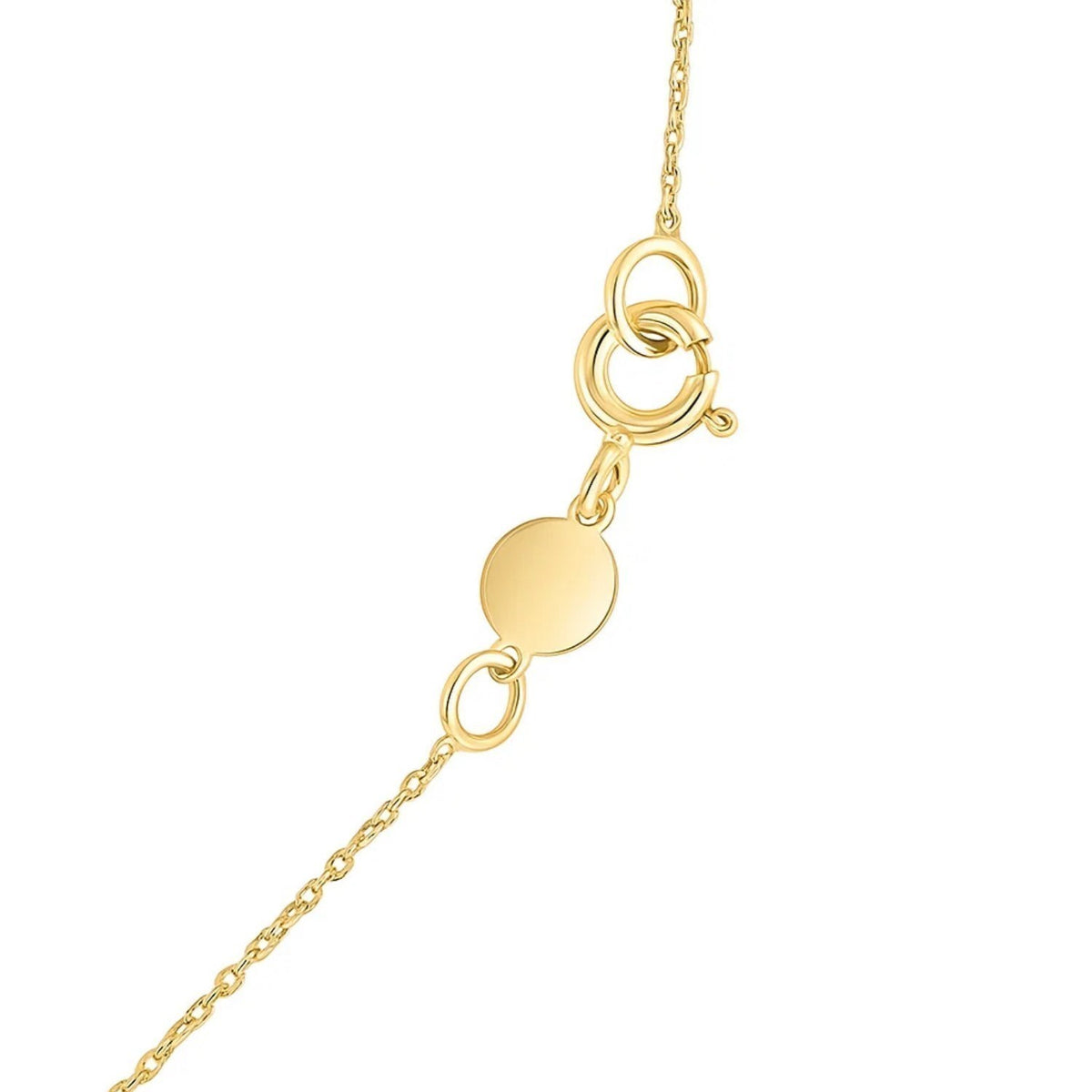 Mini Diamond T Initial Pendant Necklace in 14K Yellow Gold