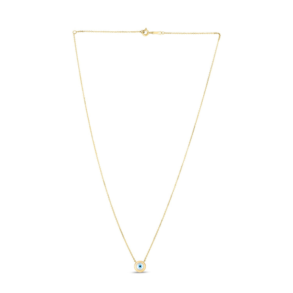 MOP Evil Eye Necklace in 14K Yellow Gold