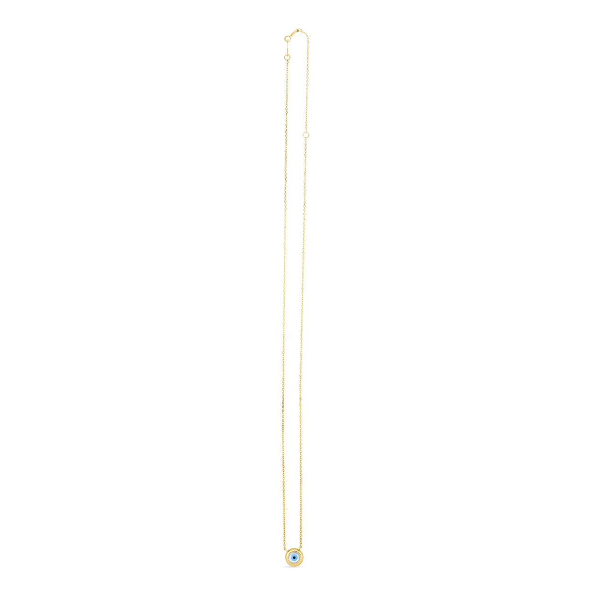 MOP Evil Eye Necklace in 14K Yellow Gold