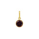 Round Garnet Charm Pendant in 14K Yellow Gold