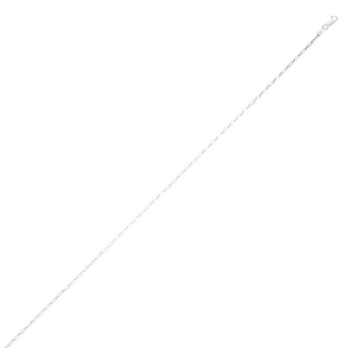 Petite Alternating Paperclip Chain in Rhodium Silver (3.15 mm)
