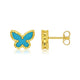 Butterfly Stud Earrings in 14K Yellow Gold (10.40 mm)