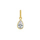 Pear Clear CZ Charm Pendant in 14K Yellow Gold