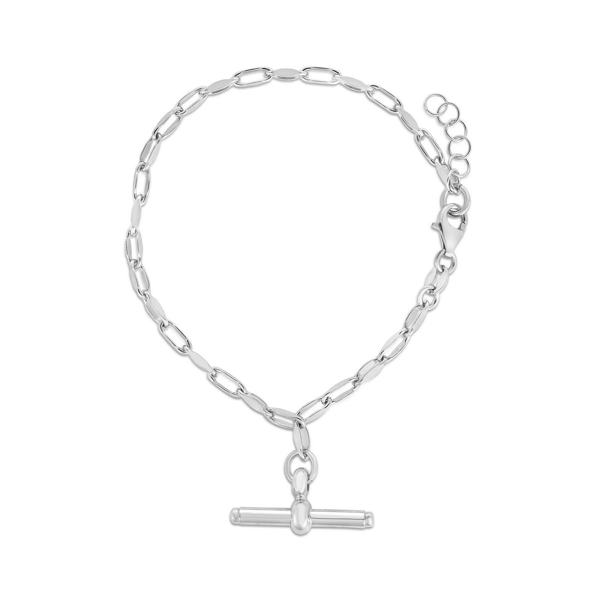 Toggle Link Bracelet in Rhodium-Plated Sterling Silver
