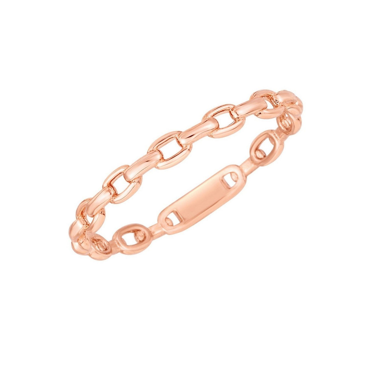 Oval Links Stackable Ring in 14K Rose Gold