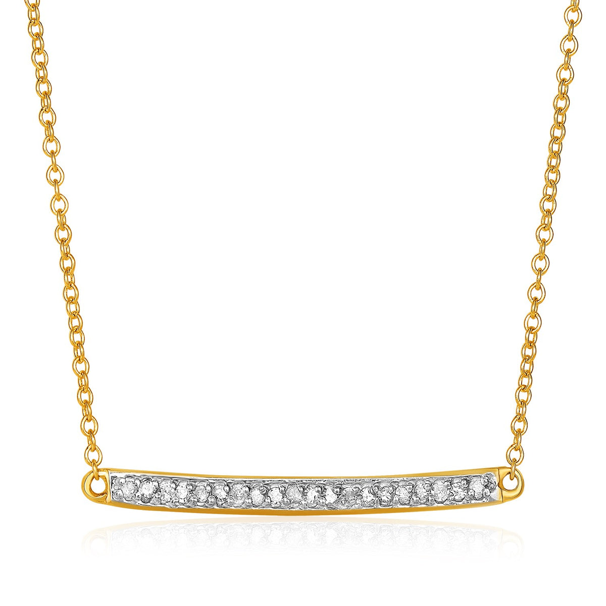 Gold & Diamond Bar Necklace in 14K Yellow Gold (1/10 cttw)