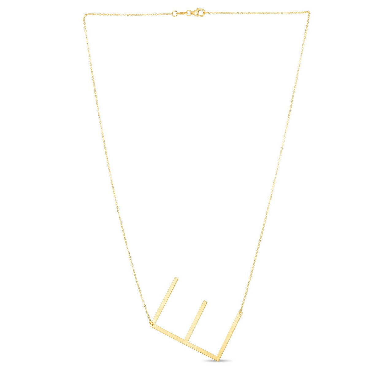 Yours Truly Large Initial E Necklace in 14K Yellow Gold