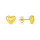 Puffed Heart Shape Shiny Earrings in 14K Yellow Gold