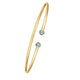 Blue Topaz Open Cuff Bangle in 14K Yellow Gold