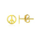 Peace Sign Post Earrings in 14K Yellow Gold (6.9mm)