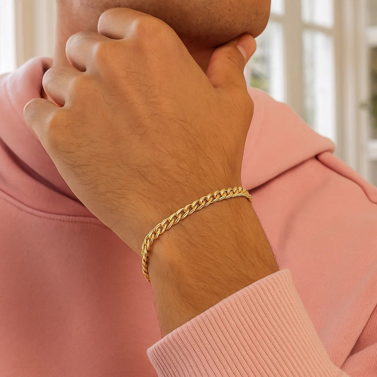 Semi-Solid Miami Cuban Link Bracelet in 14K Yellow Gold (4.50 mm)