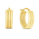 Triple Row Oval Hoop Earrings in 14K Yellow Gold (17.00 mm)