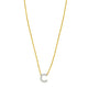 Mini Diamond C Initial Pendant Necklace in 14K Yellow Gold