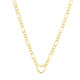 Figaro Chain Heart Necklace in 10K Yellow Gold