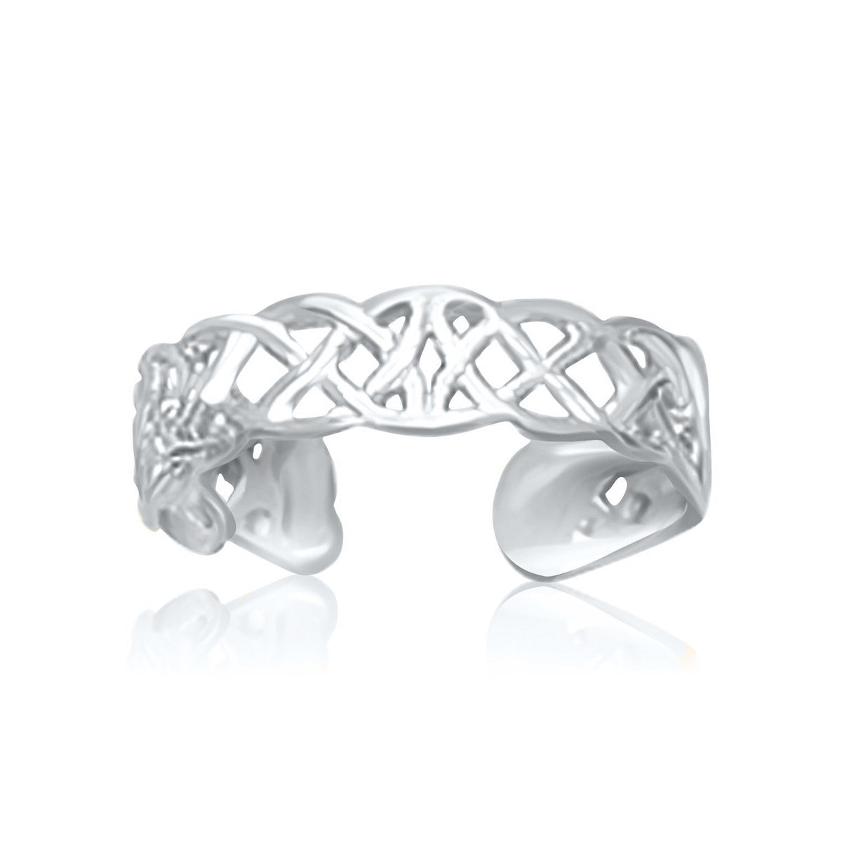 Celtic Knot Style Toe Ring in 14K White Gold