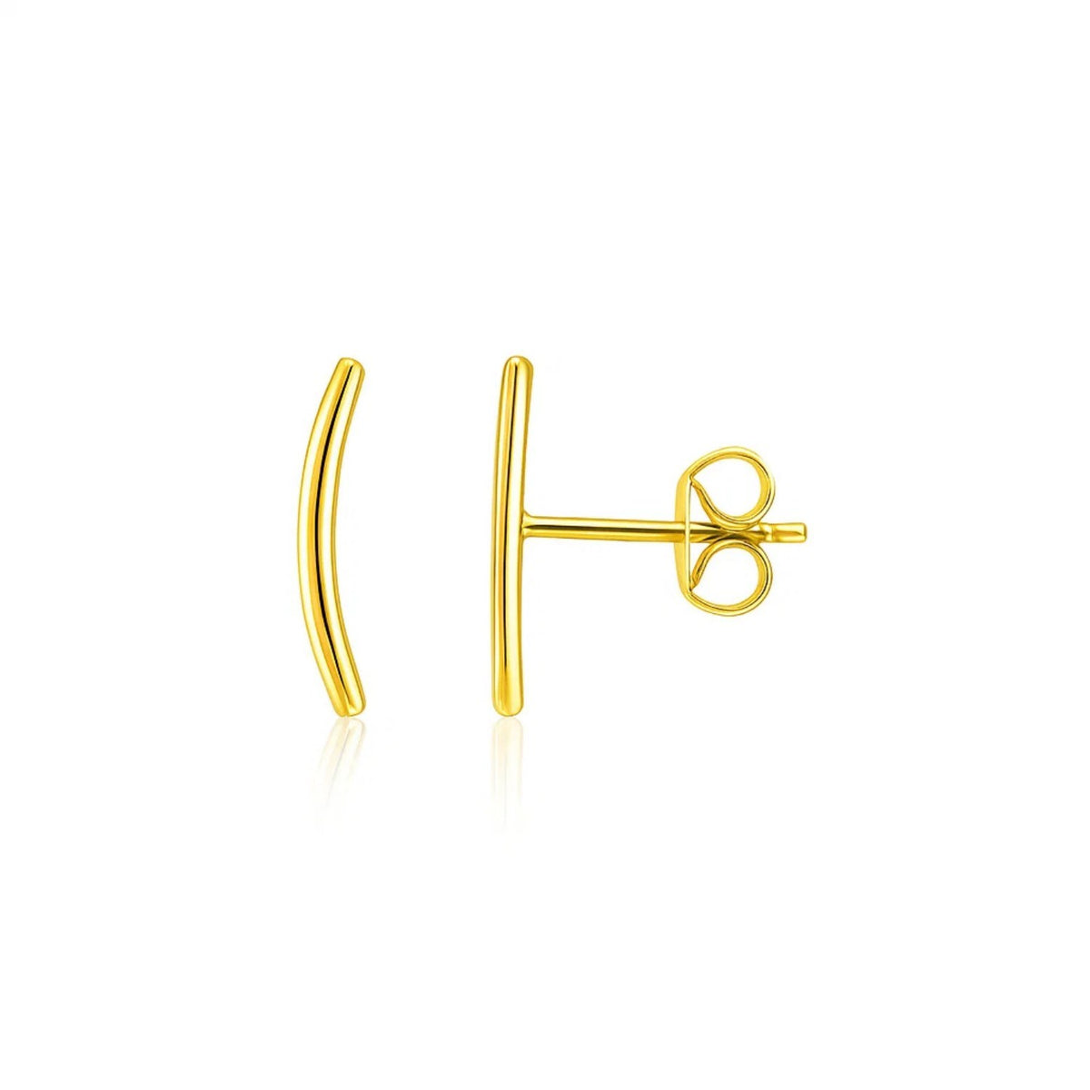 Curve Climber Post Earrings in 14K Yellow Gold
