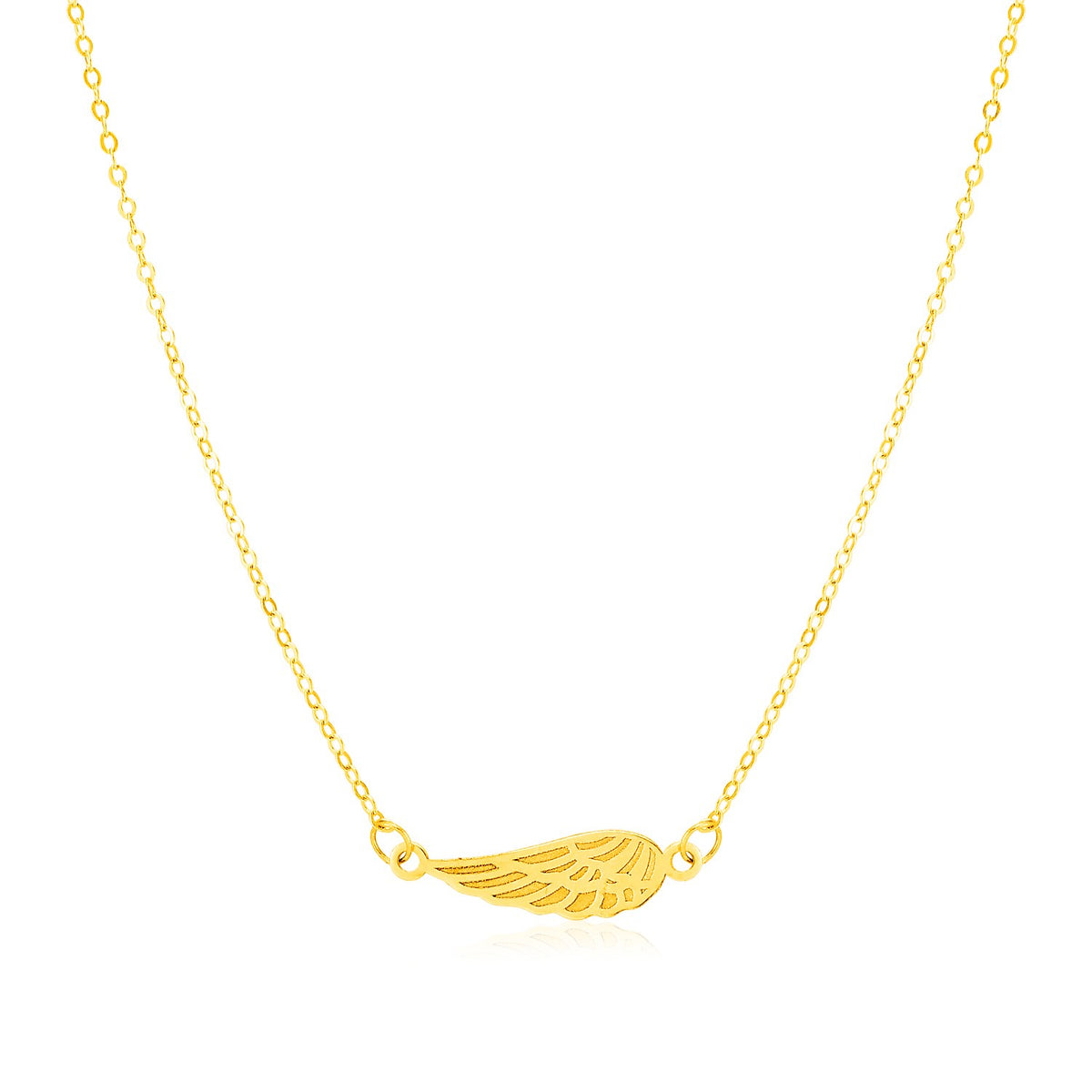 Angel Wing Necklace in 14K Yellow Gold
