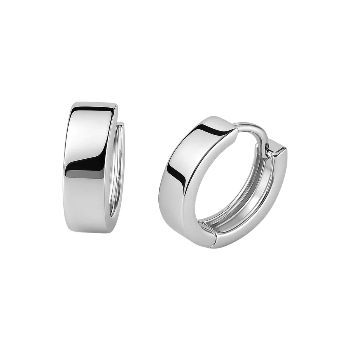Snuggable Hoop Earrings in 10K White Gold
