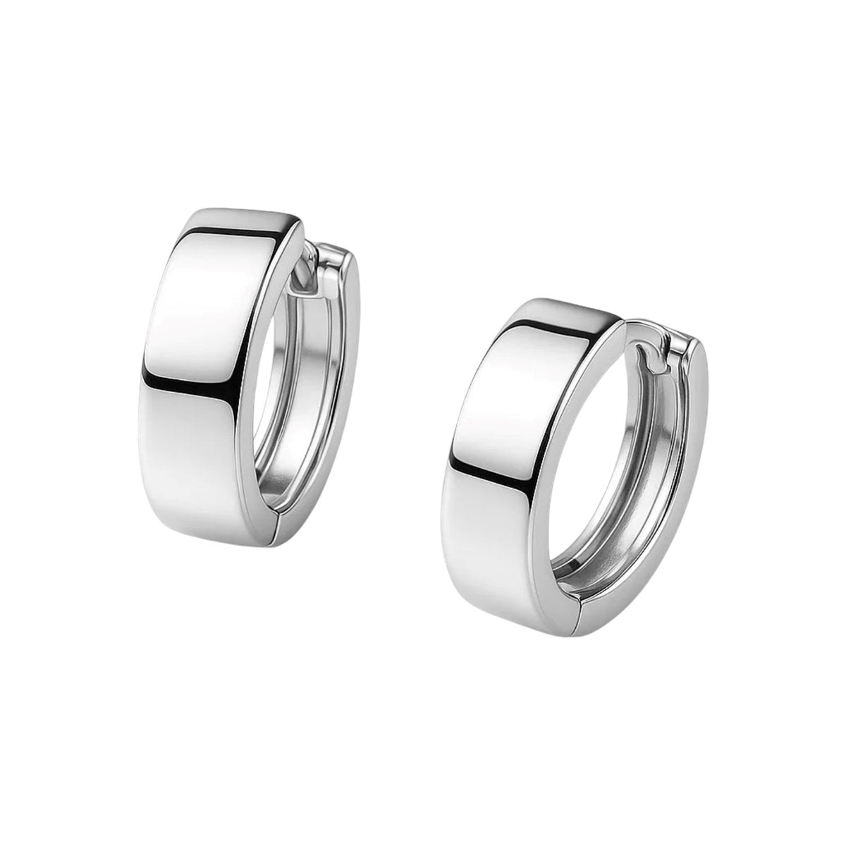 Snuggable Hoop Earrings in 10K White Gold
