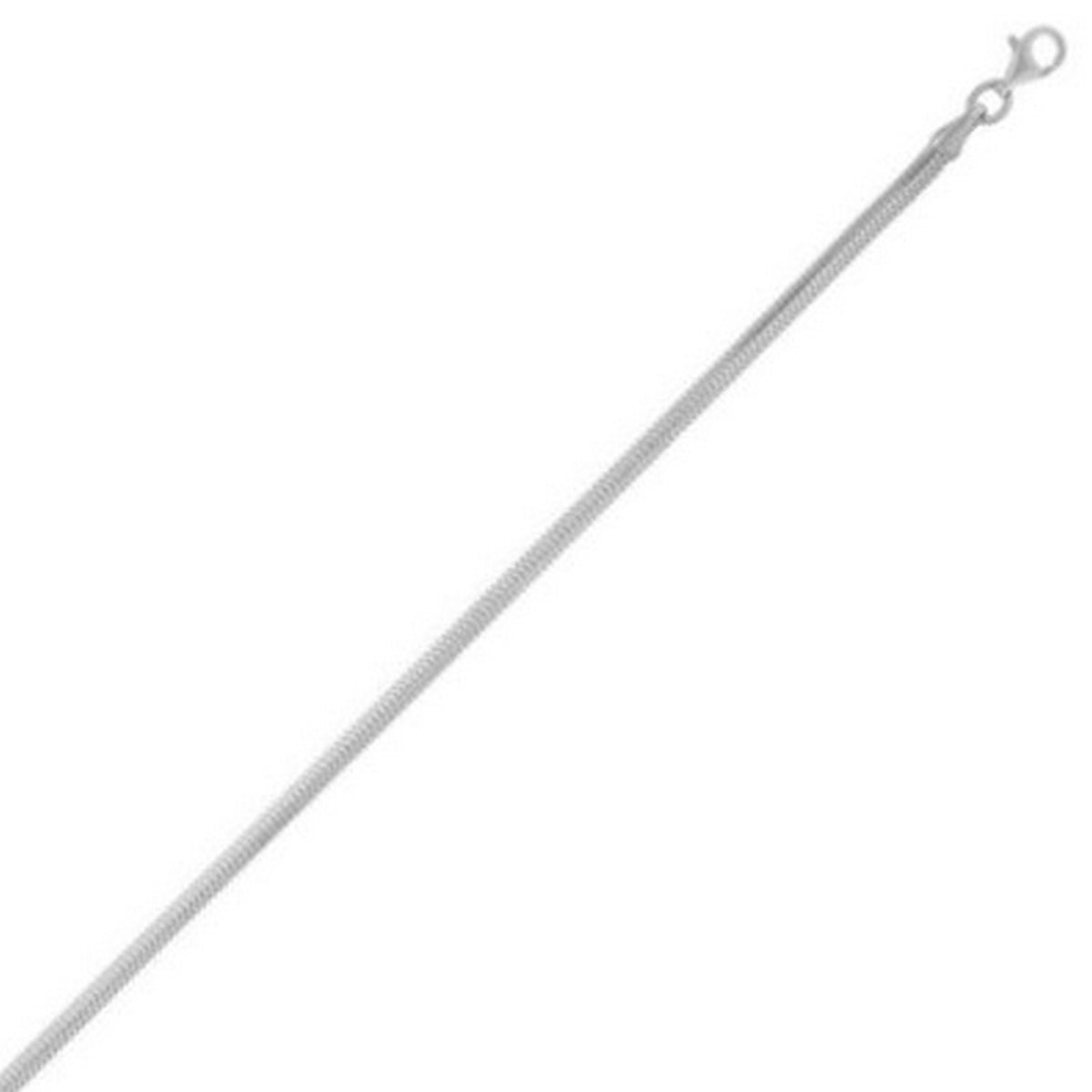 Oval Snake Chain in Rhodium-Plated Sterling Silver (2.60 mm)