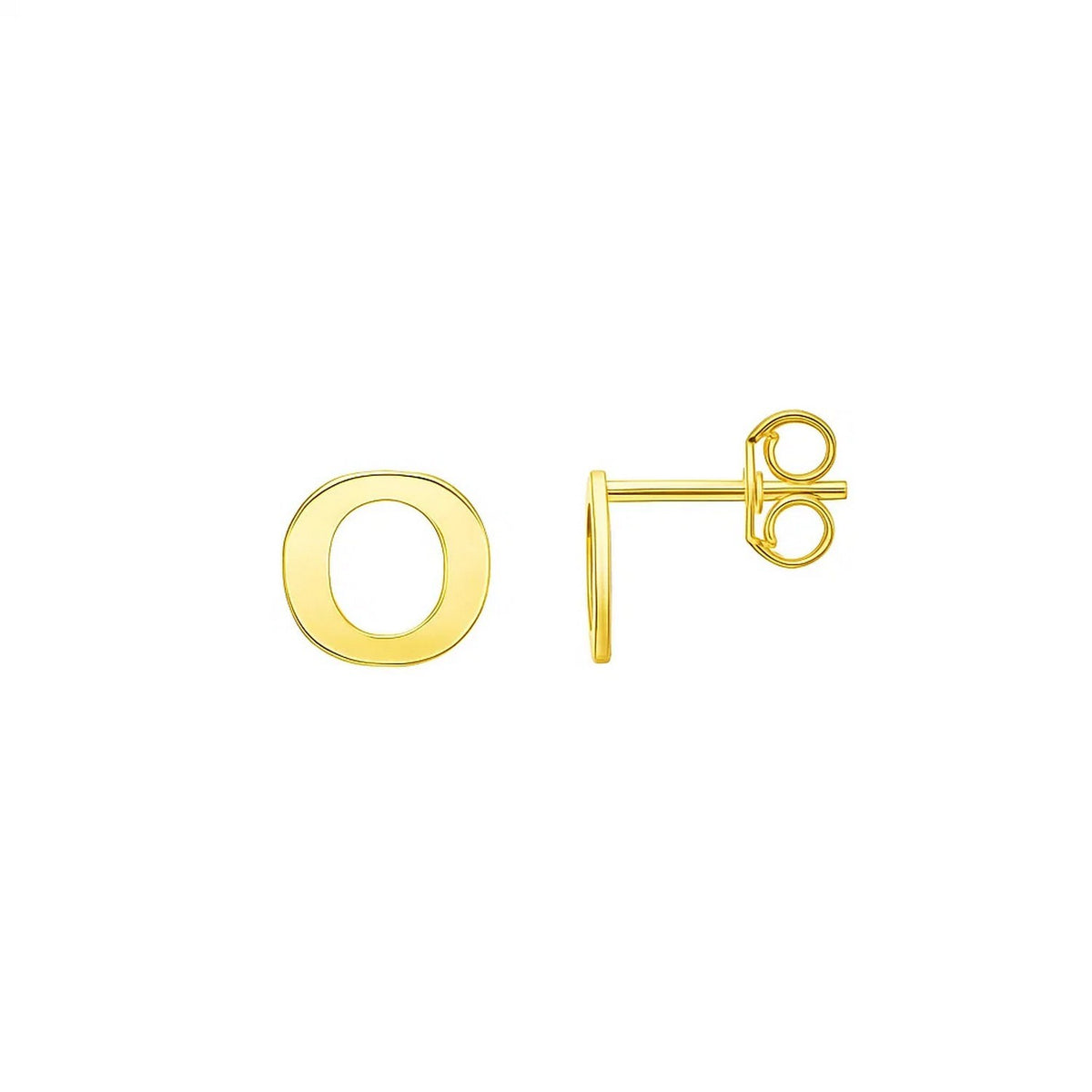 Yours Truly Initial O Stud Earrings in 14K Yellow Gold