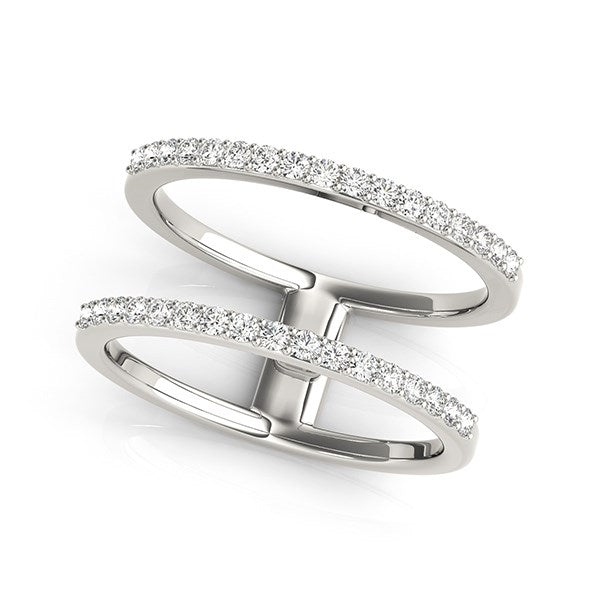 Dual Band Design Diamond Ring in 14K White Gold (1/3 cttw)