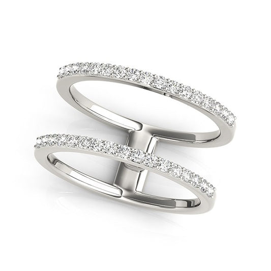 Dual Band Design Diamond Ring in 14K White Gold (1/3 cttw)