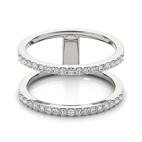 Dual Band Design Diamond Ring in 14K White Gold (1/3 cttw)