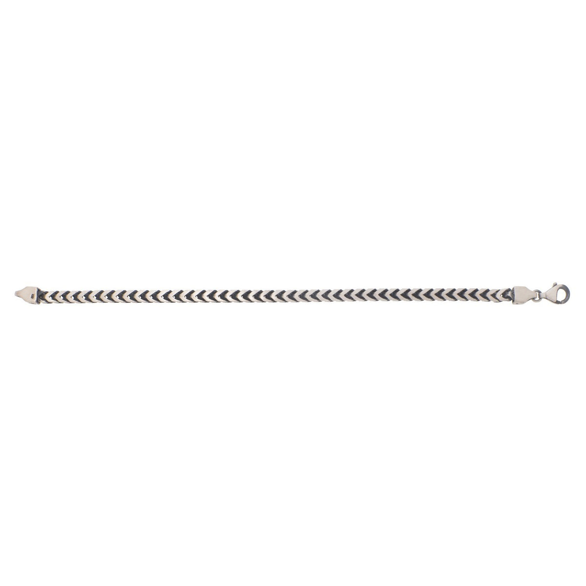 Franco Link Bracelet with Gunmetal Finish in Silver (4.60 mm)