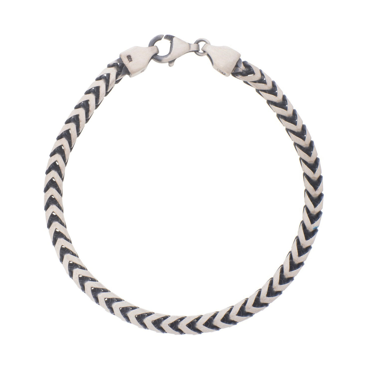 Franco Link Bracelet with Gunmetal Finish in Silver (4.60 mm)